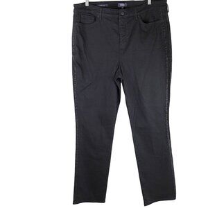 NYDJ Sheri Slim Jeans Mid Wash Lift Tuck Shaping Stretch Storm Black 18‎